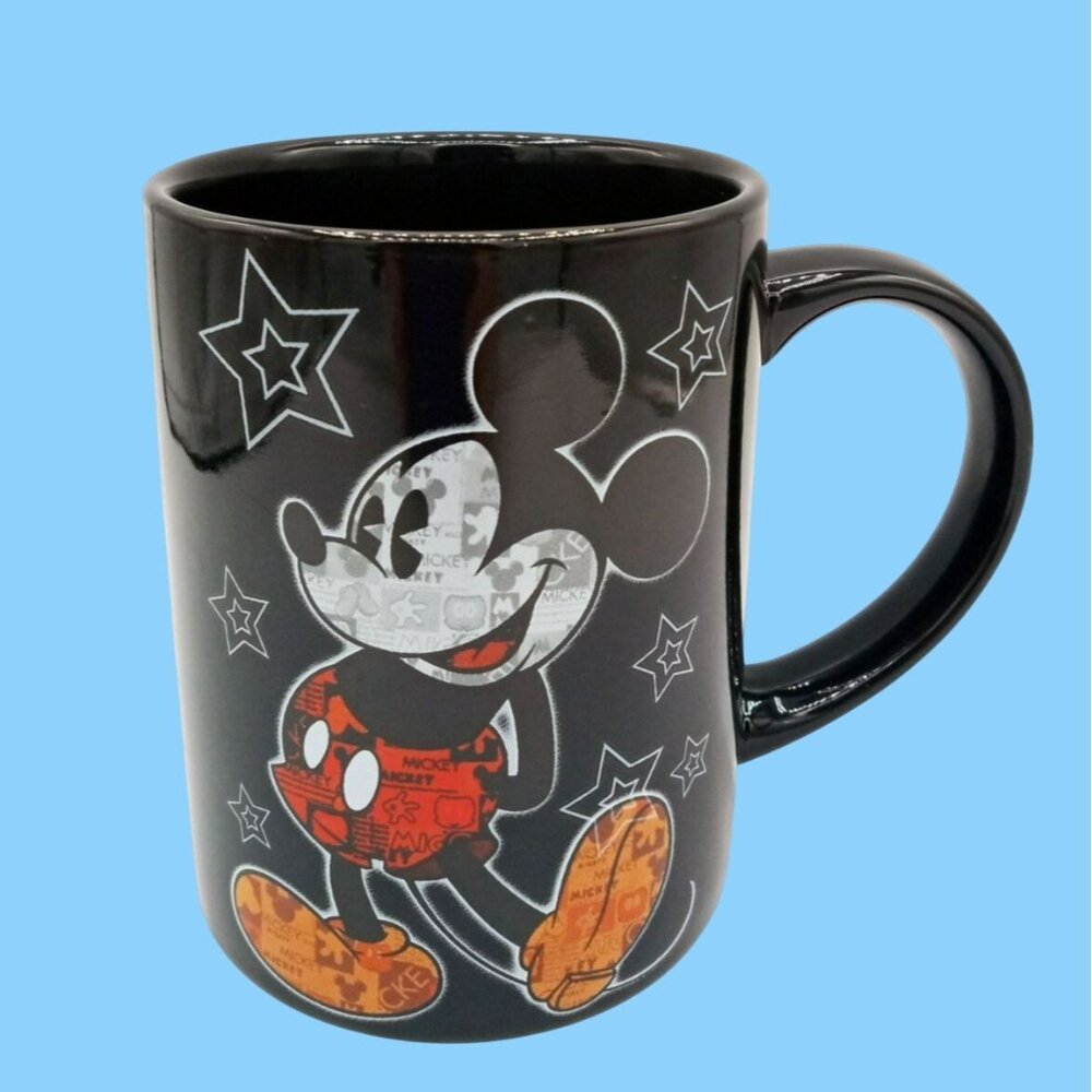 Disney Mickey Mouse Ceramic Mug Black Jerry Leigh Orlando Retro Pop Art Style